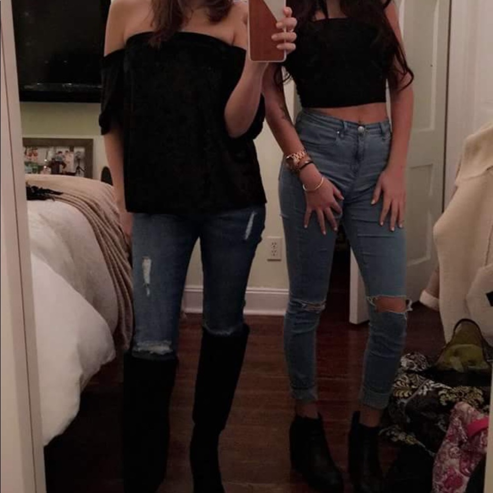 Off the Shoulder Velvet Top